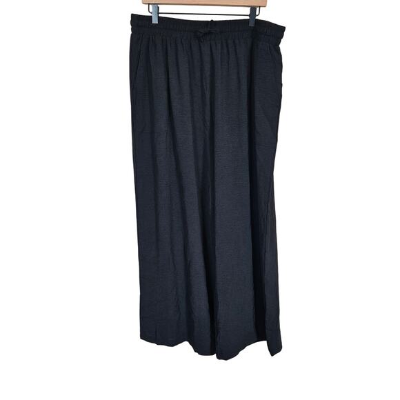 Pull On Wide Leg Pants Black Plus Size 3x Work Office Neutral Casual - Picture 1 of 9